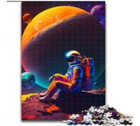 Puzzle da 1000 pezzi per adulti con tema Universo, Pianeti e Astronauti. Dimensioni: 50x75cm. Perfetto come regalo di compleanno, Natale e Halloween.