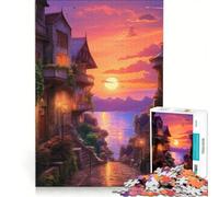 Puzzle da 1000 pezzi per adulti con tema viaggio in Europa, tramonto sul mare, gioco per famiglie, difficile e stimolante, compleanno e altre occasioni 50x75cm