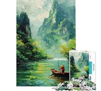 Puzzle da 1000 pezzi per adulti con tema "Viaggio sul fiume Vietnam" un gioco divertente e originale da appendere al muro perfetto come regalo di compleanno o di Natale (dimensioni: 50x75cm)