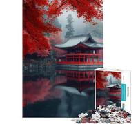 Puzzle da 1000 pezzi per adulti con tempio giapponese e riflessi un gioco rilassante per adulti un'opera d'arte impegnativa e stimolante (dimensioni 38x52cm)