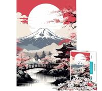 Puzzle da 1000 pezzi per adulti con templi giapponesi inchiostro e acquerello gioco impegnativo gioco impossibile sfida difficile regalo per donne e uomini (dimensioni 38x26cm)