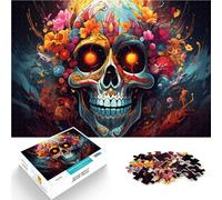 Puzzle da 1000 pezzi per adulti con teschi infuocati per puzzle. Aiuta il cervello ad allenare i giocattoli che creano dipendenza per promuovere la pazienza, 26 x 38 cm