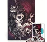 Puzzle da 1000 pezzi per adulti con teschio di zucchero e uccellino gioco interattivo antistress compleanno e Natale 50x75cm