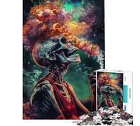 Puzzle da 1000 pezzi per adulti con teschio fumé gioco educativo giocattolo educativo ottimo regalo vacanza a casa per passare il tempo (dimensioni 38x26cm)