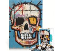 Puzzle da 1000 pezzi per adulti con teschio in stile Basquiat, gioco rompicapo, regalo di compleanno, adatto come decorazione da scrivania 38x26cm