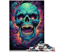 Puzzle da 1000 pezzi per adulti con teschio, interessante puzzle per ridurre lo stress, 50 x 75 cm, decorazione per la casa e regali per adolescenti dai 14 anni in su