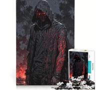 Puzzle da 1000 pezzi per adulti con teschio maledetto mietitore e tatuaggi rossi, gioco rompicapo, difficile, compleanno e Natale 38x26cm