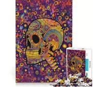Puzzle da 1000 pezzi per adulti con teschio psichedelico e arte hippie gioco educativo difficile e stimolante ideale come regalo 38x52cm