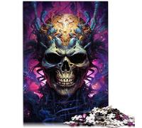 Puzzle da 1000 pezzi per adulti con teschio, puzzle come regalo per alleviare lo stress, vacanze a casa, per bambini e ragazzi dai 14 anni in su, 26 x 38 cm