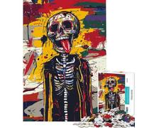 Puzzle da 1000 pezzi per adulti con teschio ribelle e lingua di fuori Puzzle per adulti giochi per famiglie divertimento assicurato sfida stimolante (dimensioni 38x52cm)