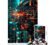 Puzzle da 1000 pezzi per adulti con testa cibernetica,decorazione per la casa,giocattoli,opere d'arte,regalo,giochi per famiglie,con poster e quiz abbinati,dimensioni del foglio 38x26cm