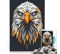 Puzzle da 1000 pezzi per adulti con testa d'aquila geometrica astratta, gioco divertente, stimolante da completare, per rafforzare l'amore tra le coppie 38x26cm