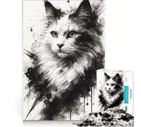 Puzzle da 1000 pezzi per adulti con testa di angora turca gioco educativo sfida impegnativa per rafforzare l'amore tra le coppie 38x52cm