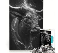 Puzzle da 1000 pezzi per adulti con testa di toro nera, gioco rompicapo, assemblaggio di figure, per rafforzare l'amore tra le coppie 50x75cm
