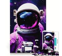 Puzzle da 1000 pezzi per adulti con teste di astronauti fantasy,bordi sottili,gioco creativo,divertente e rilassante,ideale come regalo di compleanno o per hobby (38x26cm)