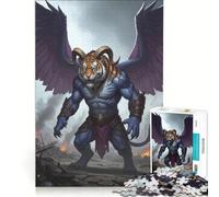 Puzzle da 1000 pezzi per adulti con tigre alata demone guerra e paesaggio devastato giochi rilassanti attività divertenti da fare a casa per rafforzare l'amore tra le coppie 38x52cm