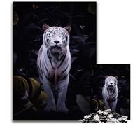 Puzzle da 1000 pezzi per adulti con tigre bianca e occhi luminosi puzzle impegnativi fai da te gioco perfetto per famiglie o regalo decorativo 1000 pezzi (38x26 cm)