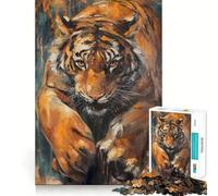Puzzle da 1000 pezzi per adulti con tigre del Bengala,misterioso,con ritaglio preciso,gioco cognitivo divertente,svago,regalo di Natale rilassante (38x52cm)