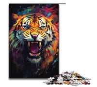 Puzzle da 1000 pezzi per adulti con tigre dipinta puzzle per il divertimento della famiglia gioco di famiglia antistress sfida difficile 1000 pezzi (38x26 cm)