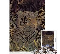 Puzzle da 1000 pezzi per adulti con tigre dorata nella giungla gioco rompicapo ideale per le vacanze per passare il tempo giocattolo educativo regalo di compleanno o per occasioni speciali (38x52cm)
