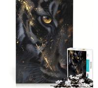 Puzzle da 1000 pezzi per adulti con tigre e sguardo dorato gioco rompicapo assemblaggio di modelli per rafforzare l'amore tra le coppie 38x52cm