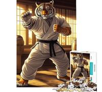 Puzzle da 1000 pezzi per adulti con tigre karate kung fu e arti marziali Divertimento a casa rompicapo per passare il tempo durante le vacanze adatto a persone dai 14 anni in su (38x52cm)