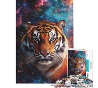 Puzzle da 1000 pezzi per adulti con tigre nel cosmo ideale per ragazzi Taglio di precisione per allenare la mente e la manualità Giocattolo educativo 38x26cm