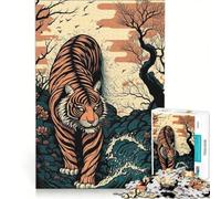 Puzzle da 1000 pezzi per adulti con tigre stile Ukiyo-e Giappone e Cina gioco rompicapo assemblaggio di modelli per rafforzare l'amore tra le coppie 50x75cm