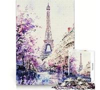 Puzzle da 1000 pezzi per adulti con Torre Eiffel dipinta ad acquerello Gioco di squadra perfetto,divertente e creativo,ideale per momenti di relax e per un regalo di compleanno che stimola la mente