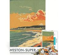 Puzzle da 1000 pezzi per adulti con tramonto a Weston-super-Mare gioco educativo di analisi e logica regalo di compleanno regalo di viaggio 50x75cm