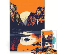 Puzzle da 1000 pezzi per adulti con tramonto a Yosemite, pezzi ben definiti, gioco di abilità mentale, momento di relax e divertimento, scena natalizia (38x26cm)