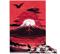 Puzzle da 1000 pezzi per adulti, con tramonto rosso sopra il monte Fuji come regalo puzzle, un'opera d'arte per adolescenti dai 14 anni in su, 26 x 38 cm