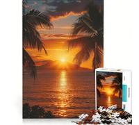 Puzzle da 1000 pezzi per adulti con tramonto sulla spiaggia gioco per famiglie divertente antistress regalo di compleanno 38x26cm