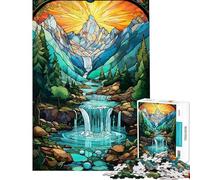 Puzzle da 1000 pezzi per adulti con tramonto surreale e cascata Un gioco rilassante divertente e umoristico da fare a casa (dimensioni 38x26cm)