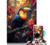 Puzzle da 1000 pezzi per adulti con tucano nella giungla giocattoli educativi per l'apprendimento giochi per famiglie regali per amici e parenti 26x38cm