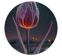 Puzzle da 1000 pezzi per adulti con tulipani, puzzle rotondi, attività per la casa per feste, compleanni e serate di giochi in famiglia (67,5x67,5 cm)