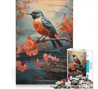 Puzzle da 1000 pezzi per adulti con uccellino azzurro e primavera, gioco educativo, attività divertenti da fare a casa, lista dei desideri con Babbo Natale 50x75cm