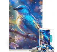 Puzzle da 1000 pezzi per adulti con uccellino azzurro su un ramo, gioco educativo, gara di velocità manuale, ideale come regalo per tutta la famiglia 50x75cm