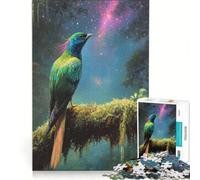 Puzzle da 1000 pezzi per adulti con uccello esotico sotto un cielo stellato, gioco pratico, migliora la memoria, ideale come regalo per tutta la famiglia 38x52cm