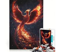 Puzzle da 1000 pezzi per adulti con uccello, fenice e fuoco fantasy, gioco pratico, antistress, ideale come regalo per tutta la famiglia 50x75cm
