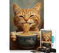 Puzzle da 1000 pezzi per adulti con un affascinante gatto con spaghetti,ideale per risolvere problemi,un divertente gioco per il tempo libero e un'opera d'arte natalizia (38x26cm)