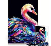 Puzzle da 1000 pezzi per adulti con un bellissimo cigno dai bordi lisci,gioco di concentrazione e costruzione,gioco tranquillo,scena natalizia (38x26cm)