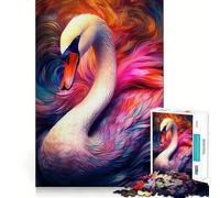 Puzzle da 1000 pezzi per adulti con un bellissimo cigno,disegno dai bordi precisi,gioco di logica,regalo per momenti di relax,divertente regalo di Natale (38x26cm)
