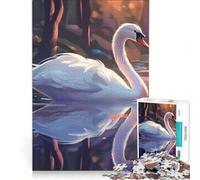 Puzzle da 1000 pezzi per adulti con un bellissimo cigno, gioco pratico, antistress, ideale come regalo per tutta la famiglia 38x26cm
