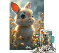 Puzzle da 1000 pezzi per adulti con un bellissimo coniglietto dei cartoni animati gioco intellettuale rompicapo analisi e logica regalo per donne e uomini (dimensioni 75x50cm)