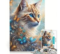 Puzzle da 1000 pezzi per adulti con un bellissimo gatto/gattino, gioco pratico, impegnativo e stimolante, adatto come decorazione da scrivania 38x26cm