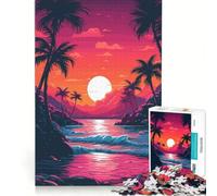 Puzzle da 1000 pezzi per adulti con un bellissimo tramonto sulla spiaggia, giocattolo fai da te, attività divertenti da fare in casa, per rafforzare l'amore tra le coppie 38x26cm