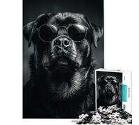 Puzzle da 1000 pezzi per adulti con un fantastico Rottweiler con occhiali da sole gioco rilassante ed educativo ideale come sfida o regalo per il Secret Santa (dimensioni 50x75cm)