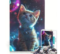 Puzzle da 1000 pezzi per adulti con un gattino carino e curioso, giocattolo fai da te, assemblaggio di modelli, collezione d'artista, belle arti 38x26cm