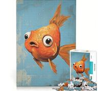 Puzzle da 1000 pezzi per adulti con un pesce rosso, gioco divertente, stimolante da completare, per rafforzare l'amore tra le coppie 38x26cm